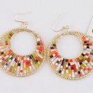 Multicolor and Beaded Dangle Earrings