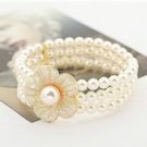Cute Pearl Bracelet with Flower