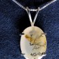 LACE AGATE and Sterling Silver Pendant Necklace with 18 inch Sterling Chain