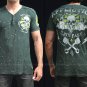 American Customs Blacktop Bruisers SS Henley XL Affliction Tee T-Shirt