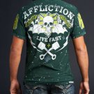 American Customs Blacktop Bruisers SS Henley XL Affliction Tee T-Shirt