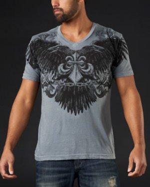Affliction Romanticism V-Neck S Tee SS T-Shirt NWT Falcon Small