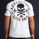 American Customs Affliction Smeared Ink SS Henley XL Tee T-Shirt NWT Skull X-Large
