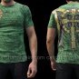 Affliction Halo Cross Tee M SS T-Shirt Green NWT MMA UFC Gold Foil