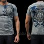Affliction Elm King Tee M SS T-Shirt Gray NWT MMA UFC Studs