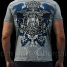 Affliction Elm King Tee L SS T-Shirt Gray NWT MMA UFC Studs