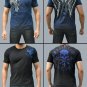 Affliction Spiker Twist Reversible Tee M SS T-Shirt Blue NWT MMA UFC Flocking