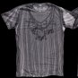 Affliction Gauge Skull Tee XL SS T-Shirt Gray NWT MMA UFC Black Rhinestones
