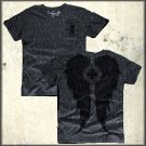 Affliction Eve Wings V-Neck Tee XL SS T-Shirt Black NWT MMA UFC Flocking Design