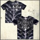 Affliction Void Skeleton Tee L SS T-Shirt Black NWT MMA UFC Flocking Design Spinal Wash