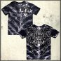Affliction Void Skeleton Tee L SS T-Shirt Black NWT MMA UFC Flocking Design Spinal Wash