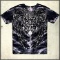 Affliction Void Skeleton Tee L SS T-Shirt Black NWT MMA UFC Flocking Design Spinal Wash