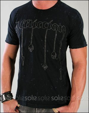 Affliction Casual Emotion Tee Small SS T-Shirt Black NWT MMA UFC Chain Series