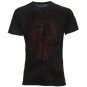 Affliction Clutch Falcon Tee Medium SS T-Shirt Black NWT MMA UFC Leather Appliques with Red Stiching
