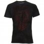 Affliction Clutch Falcon Tee Large SS T-Shirt Black NWT MMA UFC Leather Appliques with Red Stiching