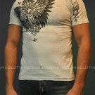 Affliction Kerio White Tee S SS T-Shirt White NWT MMA UFC Flocking Design