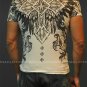 Affliction Kerio White Tee S SS T-Shirt White NWT MMA UFC Flocking Design