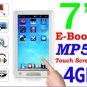 New 4GB 7" Touch Screen Electronic Ebook Reader Video MP3