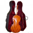 Rugeri MC350 1/4 Size Ebony Flamed Cello with Case,Bag,Bow