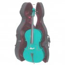 Rugeri MC150GR 1/4 Size Green Cello with Case