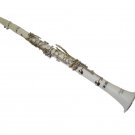 B Flat WHITE Clarinet with Carrying Case