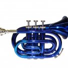 WD480BL B Flat Blue Pocket Trumpet with Case