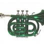 WD480GR B Flat Green Pocket Trumpet with Case