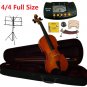 Rugeri 4/4 Size Violin+Case+Bow+2Sets String,2Bridges,Shoulder Rest,Mute,Rosin,Metro Tuner,Stand