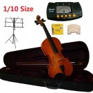 Rugeri 1/10 Size Violin+Case+Bow+2 Sets String,2 Bridges,Rosin,Metro Tuner,Music Stand