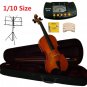 Rugeri 1/10 Size Violin+Case+Bow+2 Sets String,2 Bridges,Rosin,Metro Tuner,Music Stand