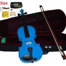 Rugeri 1/2 Size Blue Violin+Case+Bow+2Sets String,2Bridges,Shoulder Rest,Mute,Rosin,Tuner,Stand