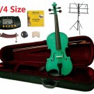 Rugeri 4/4 Size Green Violin+Case+Bow+2Sets String,2Bridges,Shoulder Rest,Mute,Rosin,Tuner,Stand