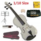 Rugeri 1/10 Size White Violin+Case+Bow+2 Sets String,2 Bridges,Rosin,Metro Tuner,Music Stand