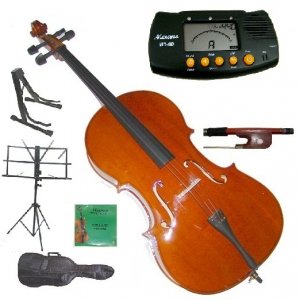 Rugeri 1/4 Size Cello+Bag+Bow+2 Sets String,Rosin,Cello Stand,Music Stand,Metro Tuner