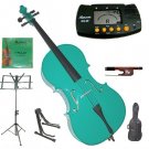 Rugeri MC100GR 1/4 Size Green Cello with Carrying Bag