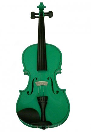 Rugeri MV400GR 4/4 Size Solid Wood Ebony Fitted Violin with Case and Bow ~ GREEN