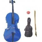 Merano 1/4 Size Blue Cello with Bag and Bow + Free Rosin