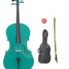 Merano 1/8 Size Green Cello with Bag and Bow + Free Rosin