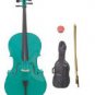 Merano 1/8 Size Green Cello with Bag and Bow + Free Rosin