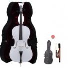 Merano 4/4 Size White Cello with Hard Case + Soft Carrying Bag + Bow + Free Rosin