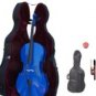 Merano 1/4  Size Blue Cello with Hard Case + Soft Carrying Bag + Bow + Free Rosin