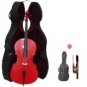 Merano 1/4  Size Red Cello with Hard Case + Soft Carrying Bag + Bow + Free Rosin