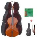 Merano 4/4 Size Student Cello with Hard Case + Soft Carrying Bag + Bow + 2 Sets of Strings + Rosin