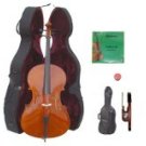 Merano 1/4 Size Student Cello with Hard Case + Soft Carrying Bag + Bow + 2 Sets of Strings + Rosin