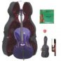 Merano 4/4 Size Purple Cello with Hard Case + Soft Carrying Bag + Bow + 2 Sets of Strings + Rosin