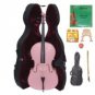 Merano 1/4 Size Pink Cello with Hard Case+Soft Bag+Bow+2 Sets Strings+2 Bridges+Tuner+Rosin