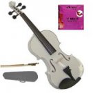 Merano 4/4 Size Acoustic White Violin with Hard Case and Bow+Free Rosin+Extra E String
