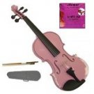 Merano 4/4 Size Acoustic Pink Violin with Hard Case and Bow+Free Rosin+Extra E String
