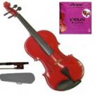 Merano 4/4 Size Acoustic Red Violin with Hard Case and Bow+Free Rosin+Extra E String