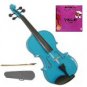 Merano 4/4 Size Acoustic Blue Violin with Hard Case and Bow+Free Rosin+Extra E String